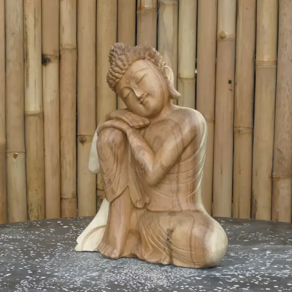 Product image 7 of the product “2 set buddha relax made from suar wood, 40cm Height ”